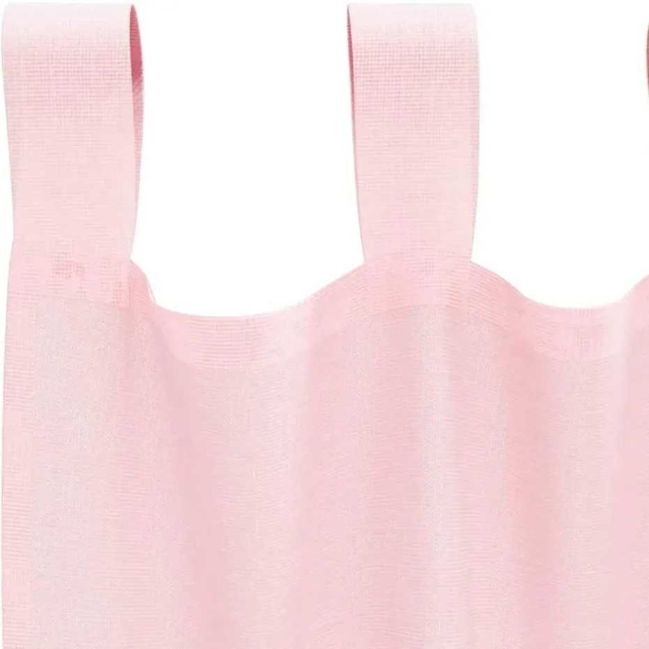 vidaXL Gordijnen van voile met lussen - Lichtroze - 140x260 cm - Stof - 2 Stuks