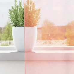 vidaXL Gordijnen van voile met lussen - Roze - 140x140 cm - Stof - 2 Stuks