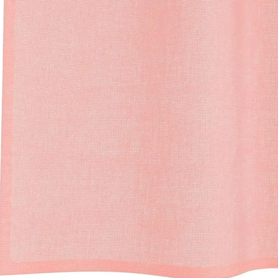 vidaXL Gordijnen van voile met lussen - Roze - 140x140 cm - Stof - 2 Stuks