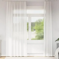 vidaXL Gordijnen van voile met roedezakken - Wit - 140x225 cm - Stof - 2 Stuks