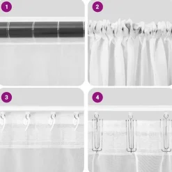 vidaXL Gordijnen van voile met roedezakken - Bruin - 140x260 cm - Stof - 2 Stuks