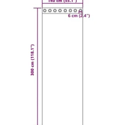 vidaXL Gordijnen van voile met ringen - Zwart - 140x300 cm - Stof - 2 Stuks