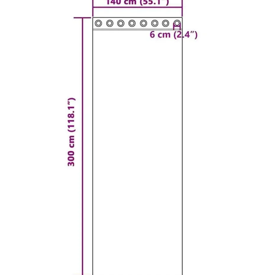 vidaXL Gordijnen van voile met ringen - Zwart - 140x300 cm - Stof - 2 Stuks