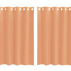 vidaXL Gordijnen van voile met ringen - Terracotta - 140x175 cm - Stof - 2 Stuks
