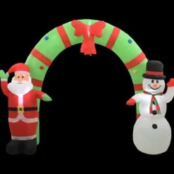 vidaXL Kerstboog kerstman en sneeuwpop opblaasbaar LED 223 cm