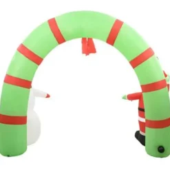 vidaXL Kerstboog kerstman en sneeuwpop opblaasbaar LED 223 cm