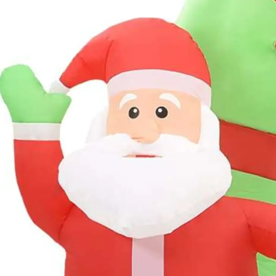 vidaXL Kerstboog kerstman en sneeuwpop opblaasbaar LED 223 cm