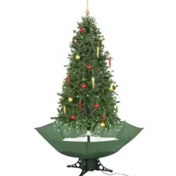 vidaXL Kerstboom sneeuwend met paraplubasis 190 cm groen