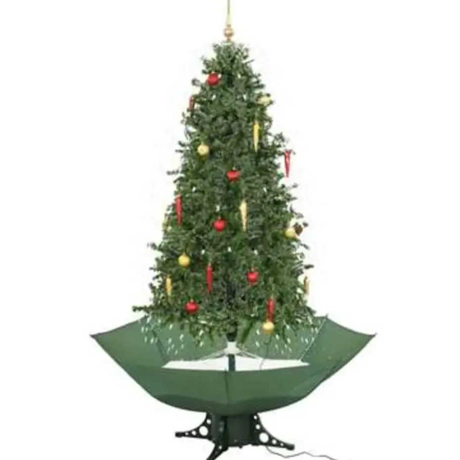 vidaXL Kerstboom sneeuwend met paraplubasis 190 cm groen