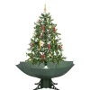 vidaXL Kerstboom sneeuwend met paraplubasis 140 cm groen