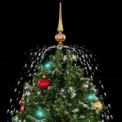 vidaXL Kerstboom sneeuwend met paraplubasis 140 cm groen