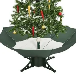 vidaXL Kerstboom sneeuwend met paraplubasis 140 cm groen