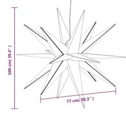 vidaXL Kerstlampen met LED's 3 st inklapbaar 100 cm geel