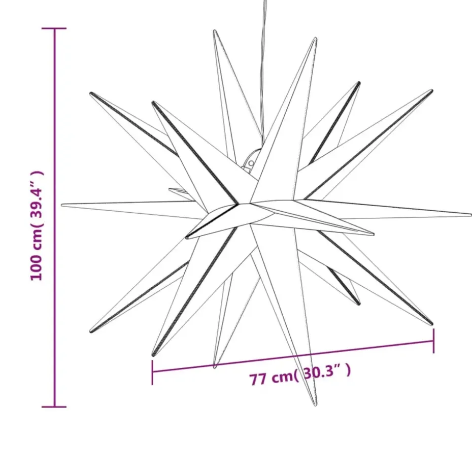 vidaXL Kerstlampen met LED's 3 st inklapbaar 100 cm geel