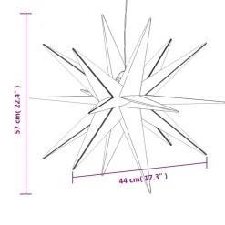 vidaXL Kerstlampen met LED's 3 st inklapbaar 57 cm wit