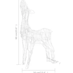 vidaXL Kerstversiering rendierfamilie 300 LED's blauw acryl