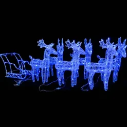 vidaXL Kerstversiering rendieren en slee 320 LED's acryl