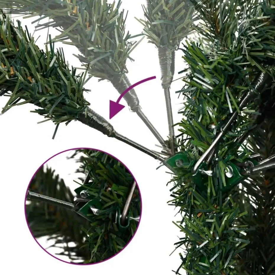 vidaXL Kunstkerstboom met scharnieren met standaard 120 cm groen