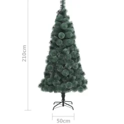 vidaXL Kunstkerstboom met standaard 210 cm PET groen