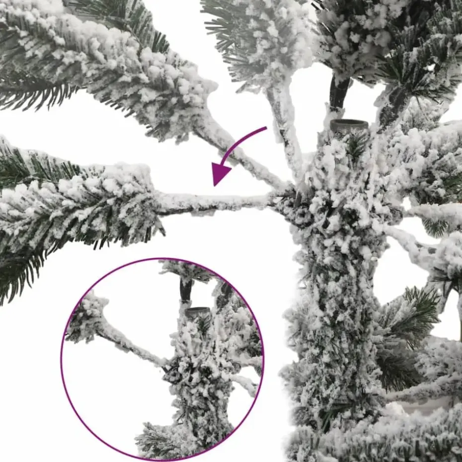 vidaXL Kunstkerstboom met scharnieren en sneeuw 180 cm