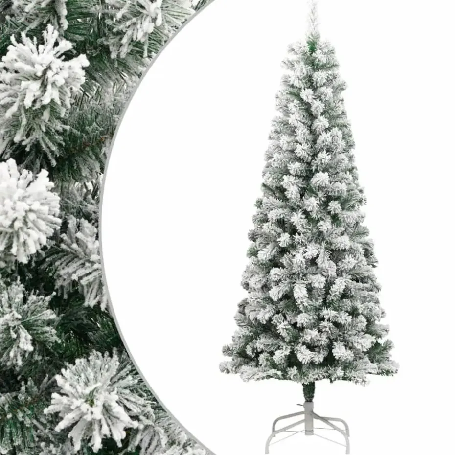 vidaXL Kunstkerstboom met scharnieren en sneeuw 240 cm