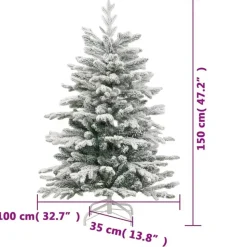vidaXL Kunstkerstboom met scharnieren en sneeuw 150 cm