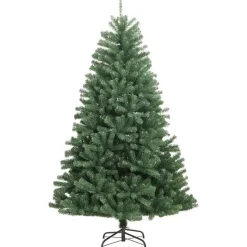 vidaXL Kunstkerstboom met scharnieren en standaard 210 cm groen