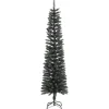 vidaXL Kunstkerstboom met standaard smal 210 cm PVC groen
