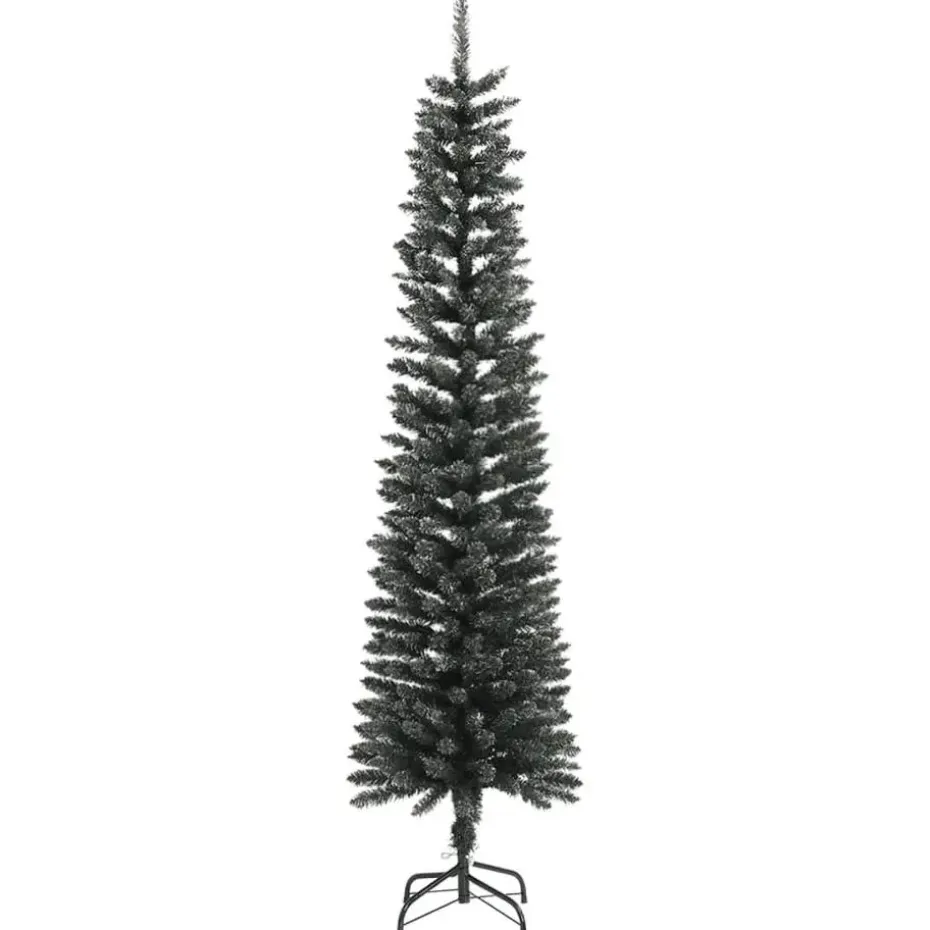 vidaXL Kunstkerstboom met standaard smal 210 cm PVC groen