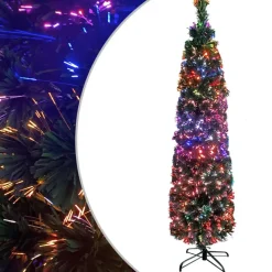 vidaXL Kunstkerstboom met standaard smal 150 cm glasvezel