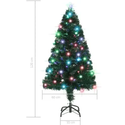 vidaXL Kunstkerstboom met standaard/LED 120 cm glasvezel
