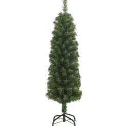 vidaXL Kunstkerstboom met standaard smal 120 cm PVC groen
