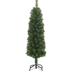 vidaXL Kunstkerstboom met standaard smal 120 cm PVC groen