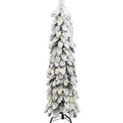 vidaXL Kunstkerstboom met verlichting en sneeuw 80 LED's 150 cm