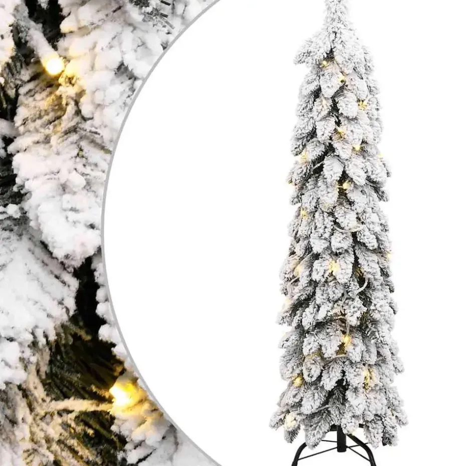 vidaXL Kunstkerstboom met verlichting en sneeuw 80 LED's 150 cm