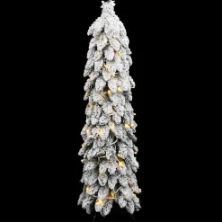 vidaXL Kunstkerstboom met verlichting en sneeuw 80 LED's 150 cm