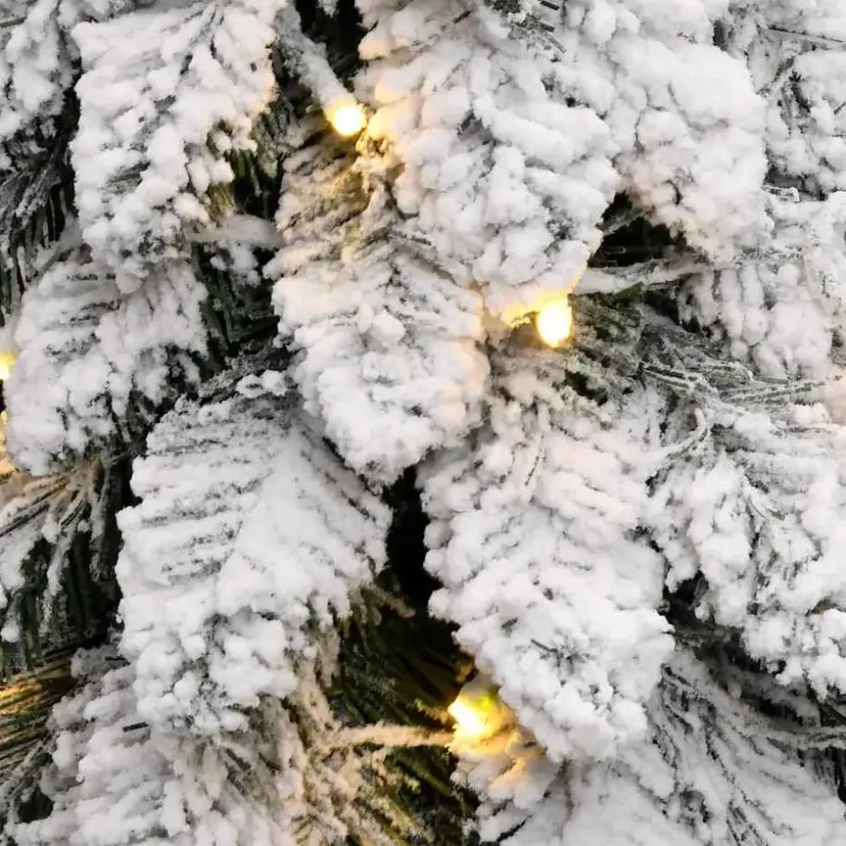 vidaXL Kunstkerstboom met verlichting en sneeuw 80 LED's 150 cm