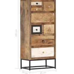 vidaXL Ladekast 45x30x105 cm massief gerecycled hout