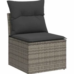 vidaXL Loungebank 2 zits met kussens poly rattan - Grijs - 110x62x69 cm