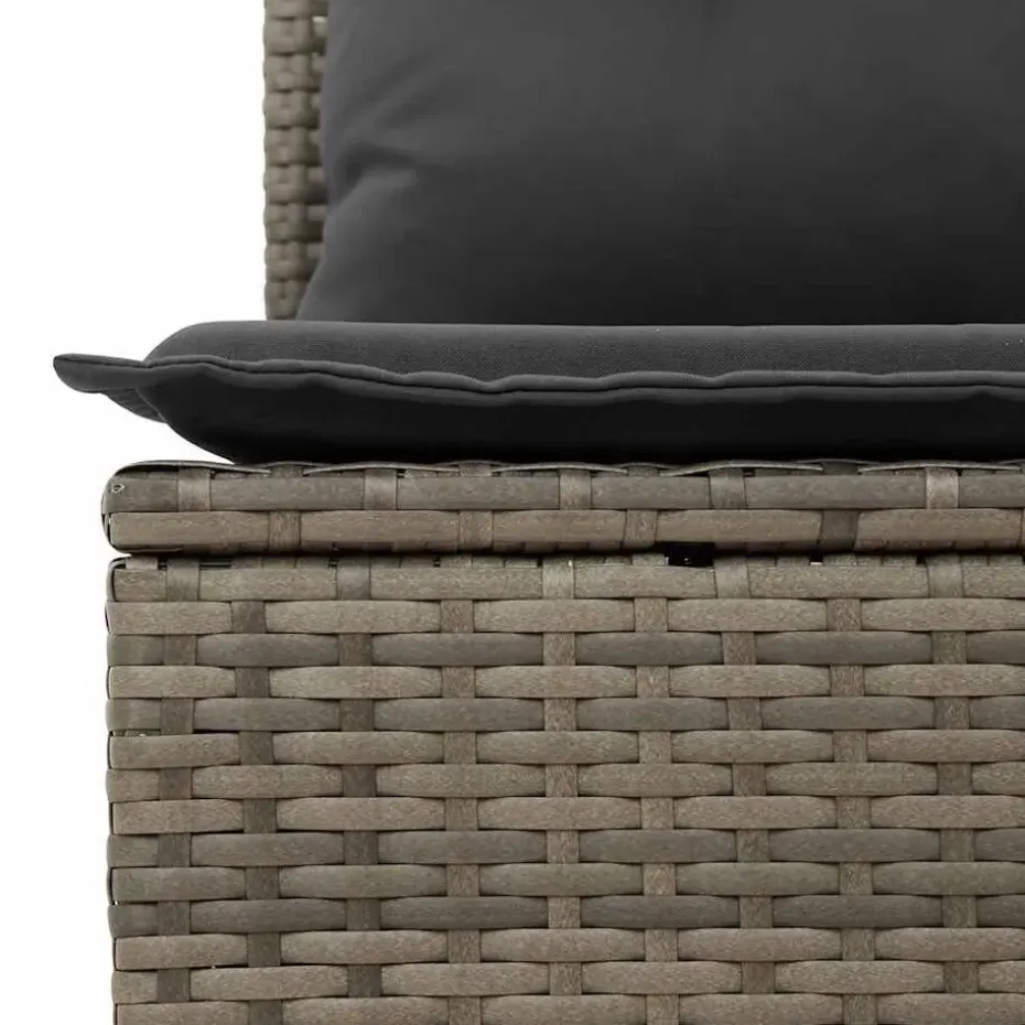 vidaXL Loungebank 2 zits met kussens poly rattan - Grijs - 110x62x69 cm