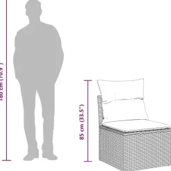 vidaXL Loungebank 2 zits met kussens poly rattan - Grijs - 110x62x69 cm