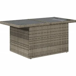vidaXL Loungeset voor 7 met kussens en verstelbaar salontafel - Gris - 8 stuks