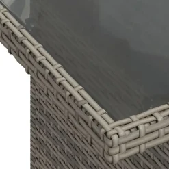 vidaXL Loungeset voor 7 met kussens en verstelbaar salontafel - Gris - 8 stuks