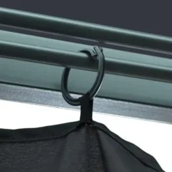 VIDAXL Prieel met gordijn 300x300 cm aluminium antraciet