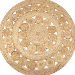 vidaXL Rond Tapijt – Beige Jute – Ø120 cm – Natuurlijk Vloerkleed