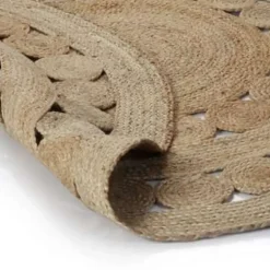 vidaXL Rond Tapijt – Beige Jute – Ø150 cm – Handgeweven Look