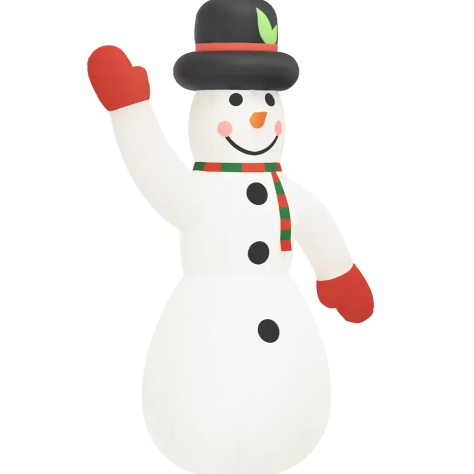 vidaXL Sneeuwpop opblaasbaar met LED's 370 cm