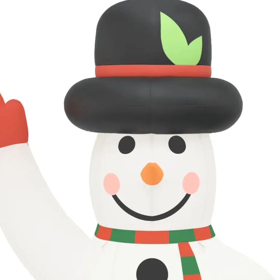 vidaXL Sneeuwpop opblaasbaar met LED's 370 cm