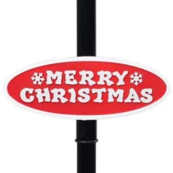 vidaXL Straatlantaarn met kerstman 81x40x188 cm PVC zwart en rood