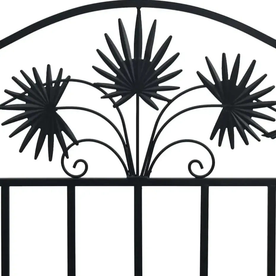 vidaXL Tuinbank met vogels en bloemen ontwerp -Zwart - Staal - 104x52.5x89 cm